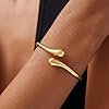 Robaice Gold Bracelets for Women Trendy，14K Gold Plated Bangle Cuff Bracelet Chunky Twist Bracelet Non Tarnish Hypoallergenic Jewelry Gift for Women #2