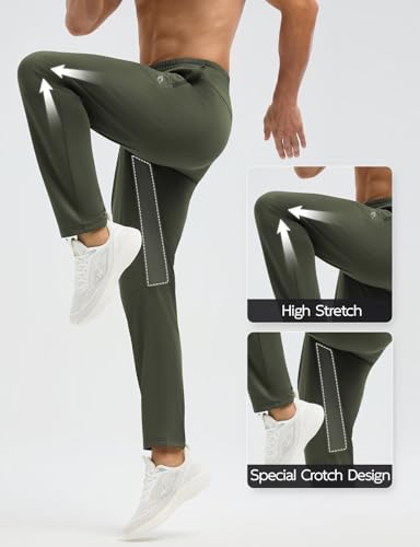 baleaf Men's Fleece Lined Hiking Pants Zipper Pockets Thermal Running Track Pants Winter Sweatpants Athletic Workout3