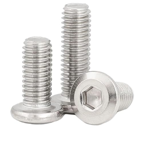 304 Stainless Steel Large Flat Hex Hexagon Socket Head Allen Furniture Rivet Screw Connector Joint Bolt(40mm,M5 x10pcs)