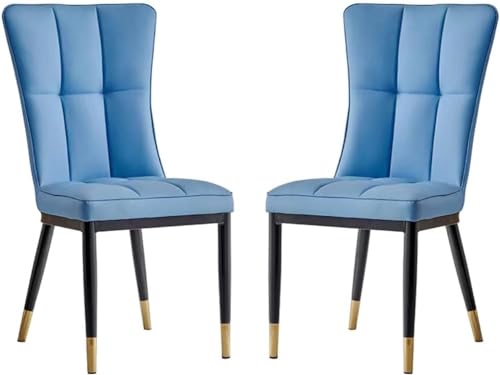 Ensemble de 2 chaises de comptoir résistantes avec structure en métal et assise cuir - 2