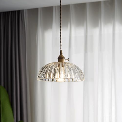 Luz colgante de estilo simple con tulipa de vidrio reforzado y base E27 para decoración selecta 5