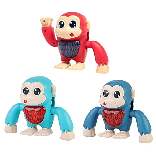 Image of VGRASSP Dancing Monkey Toy for Kids - Hand Tumbling Monkey Toy with Music and Light Effects (Red)