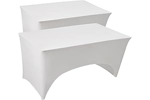 Fixwal 6FT Fitted Tablecloth, 2 Pack Table Covers for 6 Foot Tables
