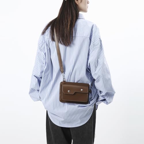 Sleek Crossbody Bag for Men Women, with Decorative Rivets Magnetic Snap Waterproof Messenger Bag, for Party Gift Sling Bag3