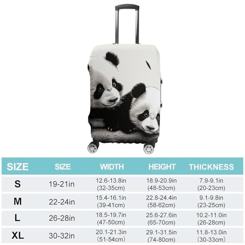 Carry on Luggage Cover Pandas Suitcase Covers for Luggages Tsa Approved Travel Luggage Sleeve Protector Elastic Suitcase Protector Anti-Scratch Washable Fits 19-30 Inch Case -S2