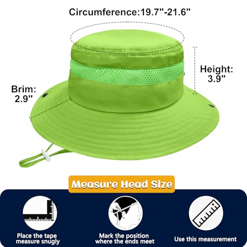 Image of Outdoor Kids Sun Hat for Boys Girls Wide Brim Mesh Bucket Hat UPF 50+ Sun Protection Breathable Summer Fishing Safari Hat