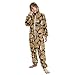 ALAZA Leopard Fashion Unisex Onesie Pajamas Long Sleeve Hooded One Piece Costume Sleepwear 13-14Y