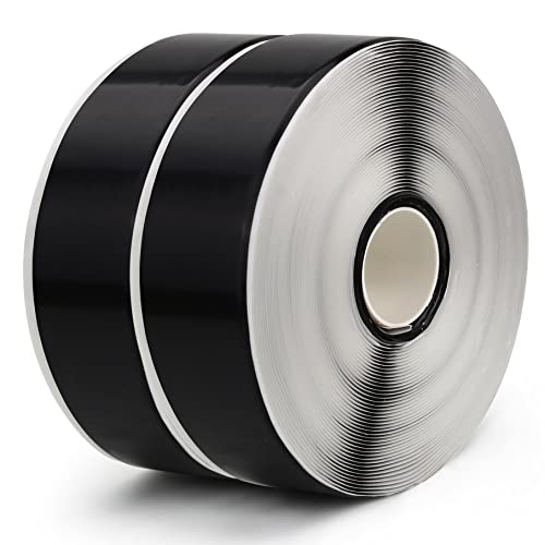 LLPT Deck Joist Tape | 41mm x 15m x 1.2mm | 2 Rolls | Extra Thick Butyl Flashing Joist Protection Tape | Heavy Duty Self-Adhesive Waterproof | for Wood Decks Beams Roof (JDT04152) | Black