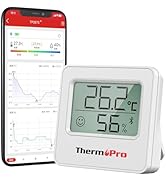 ThermoPro 温湿度計 Bluetooth 温度湿度計 デジタル 温度計 無線 高精度 見やすいデカ文字 スマホで温度湿度管理 アラーム機能 ミニサイズ 壁掛け マグネット スタンド付 梅...