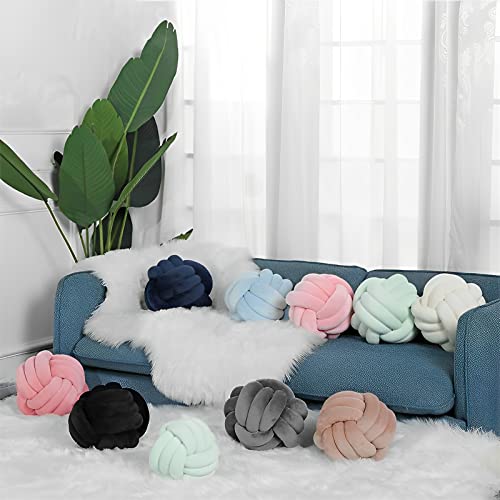 KEBAIHUA Knot Ball Pillows, Round Throw Pillow Cushion (Dark Blue,11") by KEBAIHUA - Used condition - Image 6