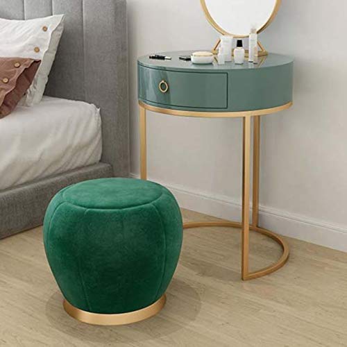 Tabouret ottoman en velours 45cm de haut avec base dorée chic