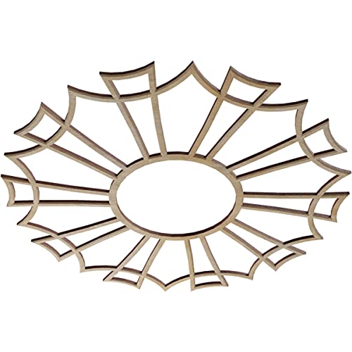 Image of Ekena Millwork 20 inchOD x 7 inchID x 1 /4 inchT Augustus Wood Fretwork Pierced Ceiling Medallion, Birch