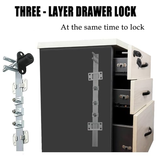 Litensh 2PCS Litensh 2PCS Filing Drawer Lock with Keys - Image 3