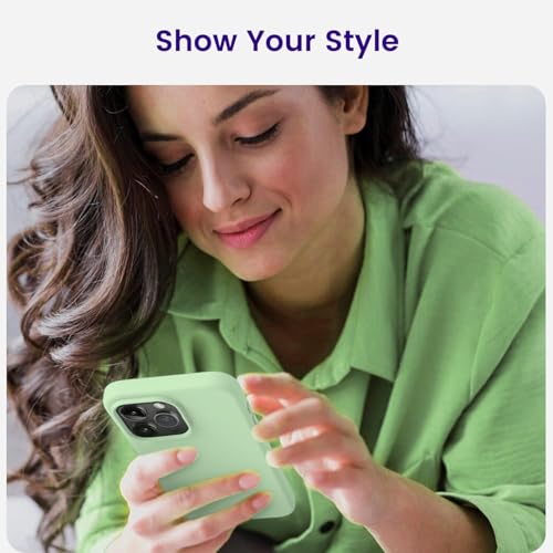 Image of DIZORO Compatible for iPhone 16 Pro Case Slim Liquid Silicone 3 Layers Full Covered Soft Gel Rubber Phone Case Protective Cover 6.3 Inch - Matcha Green