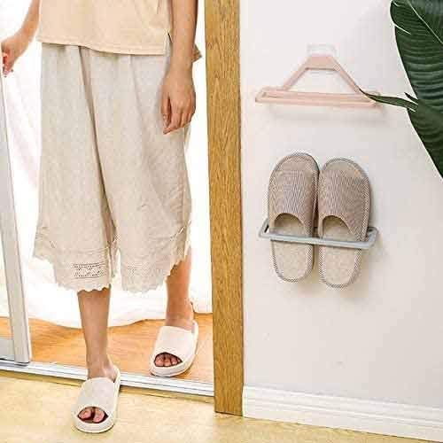 Wall-Mounted Shoes Rack Plastic Shoes Holder Storage Organizer Dormitory Province Space Wall Slippers Shelf Home Simple Paste Shoe Storage Rack (Color : B) (B)