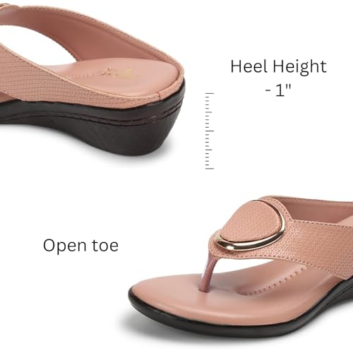 Image of TRASE Women's Fashion Sandal | Faux Leather, Comfortable & Stylish Wedges | Ideal for Casual & Formal Occasions 2 inches heel