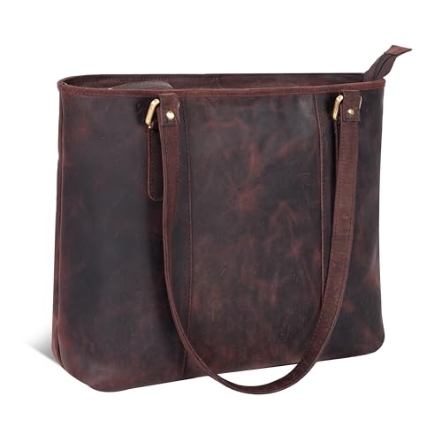 Image of Leather Purse For Women - Real Leather Tote For Women - Ladies Shoulder Handbag For Work, Travel, Casual Use