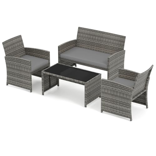 SOARS Set Mobili da Giardino in Rattan PE, Divano a