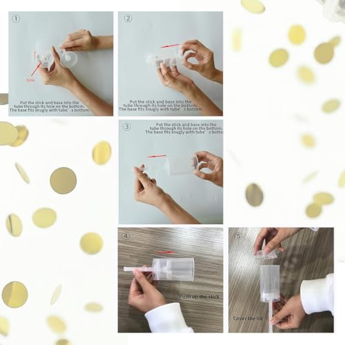Image of Wanna Party Mini Pocket Confetti Push Pop Containers Sprinkle Paper Poppers for Graduation, Wedding, Baby Shower, Christmas, New Year, Birthday, Fiesta Favors Supplies (Gold)