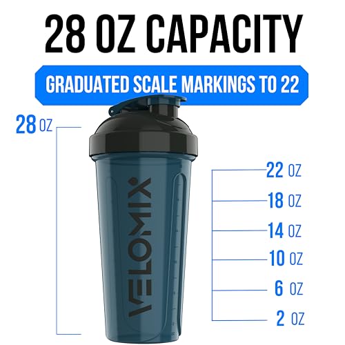 VELOMIX -3 PACK- 28 oz Protein Shaker Bottle for Protein Mixes - 3x Wire Whisk | Leak Proof Shaker Cups for Protein Shakes | Stackable Protein Shaker Bottle Pack | Dishwasher Safe (ColorBurst Set) - Image 5