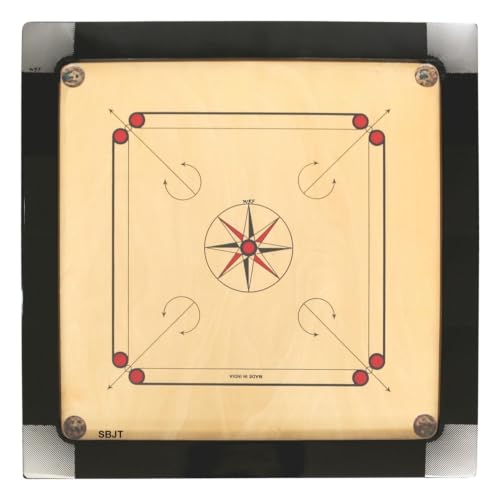 Image of Superior Matte Finish Practice Carrom Board for Serious Professional Practice with Coins Striker and Powder Black New (35 Inches Gold 2026 K3)