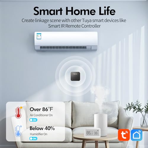 eMylo Smart WiFi Thermometer Hygrometer, Indoor Wireless Temperature Humidity Sensor with Electronic Display, App Notification Alert, Free Data Storage Export, Digital Remote Monitor for Home Room (1) - Image 4