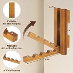 Wood Wall Mounted Clothes Drying Rack, 6 Inch Small Spaces Foldable Clothes Wall Hanging Racks, Wooden Folding Clothes Hanger Racks for Apartments Closet Balconies Laundry Room, Bedroom, Living Room