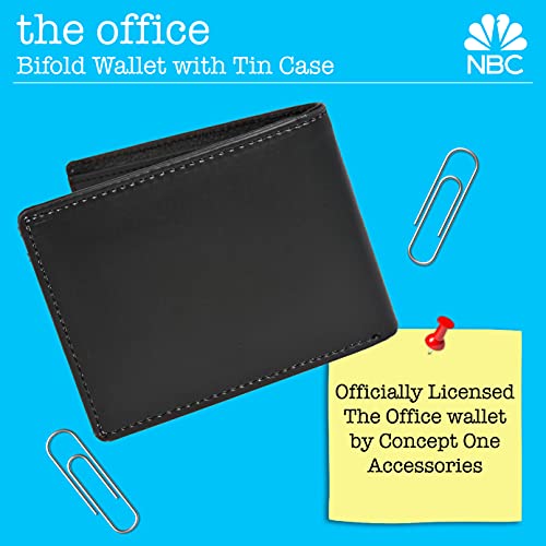 Concept One The Office, Dunder Mifflin Slim Bifold Wallet with Decorative Tin Case for Men and Women3