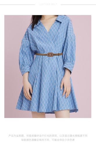 Women's Narrow Cowhide Belt Simple For Trouser Jeans Dress Camel black Leather Thin Waist Belt3