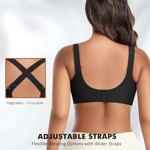 Wireless Bras for Women Mesh Crossover Bras Seamless Full Coverage No Underwire Comfortable Supportive Everyday Bra3