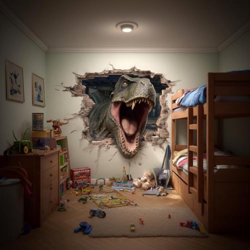 Vinilo Decorativo de Pared T-Rex Dinosaurio 3D miniatura 5