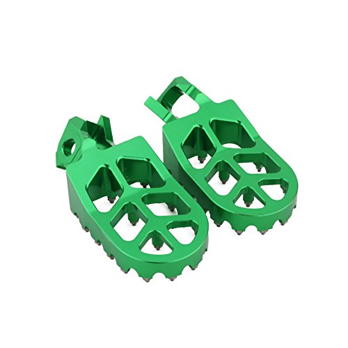 Image of AnXin Foot Pegs Pedals Rest Footpegs CNC For KX125 KX250 1997-2001 1997 1998 1999 2000 2001 Motorcycle Dirt Pit Bike Green