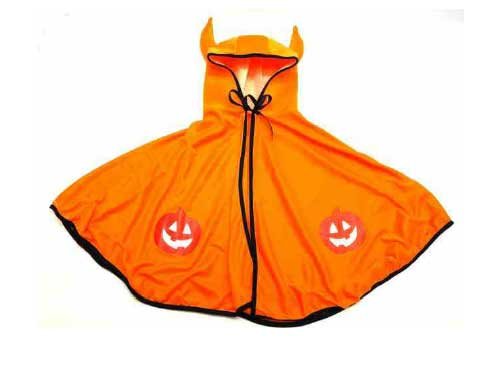 PERAGA Abrigo para niño Diavolo de 70 cm de Altura. Naranja y Negro Halloween.