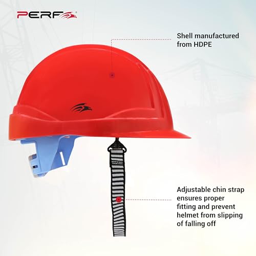 Image of PERF Safety Helmet for Construction & Outdoor Work|Easy 3D Fitting System for Any Head Size|Lightweight|8-Point Support Easy Impact Absorption Sweatband|XPrssPNV (Red)