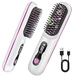 OSDUE Glättbürste, Ionen Haarglätterbürste, Verbrühungsschutz Glätteisen, Professioneller Haarglätter, 5 Wärmestufen, 140°C-200°C, Keramikerwärmung, Digital Display, Weiß