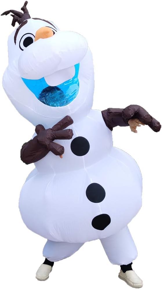 GUIMIXH Inflatable Happy Olaf Mascot Costume Party Holliday Cosplay Fanny Dress