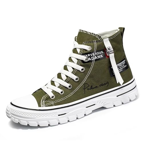 Men's High Top Canvas Shoes Casual Walking Skate Sneakers for Men Fashion Trendy Comfort Shoes with Soft Out-Sole