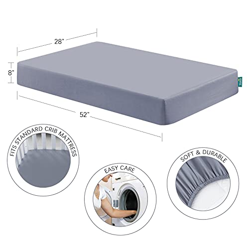 Image of Biloban 3-Piece Toddler Sheet Set Microfiber, Toddler Bedding Set Includes Crib Mattress Sheet, Flat Sheet and Envelope Pillowcase, Silky Soft, Breathable and Lightweight, Grey