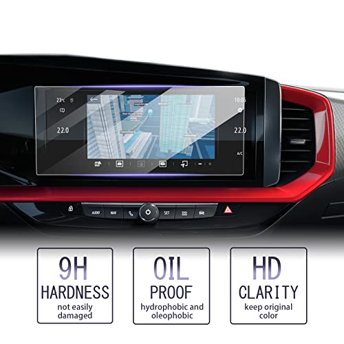 LUWU Compatible with Vauxhall Mokka B/Mokka-e/Astra L/Grandland 2022-2024 Car Transparent Navigation Screen Protector 9H Protective Film Made of Update Tempered Glass Protective Film Accessories 10" - Image 2