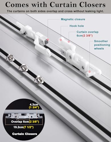 Cenefa de aluminio ajustable para ocultar rieles de cortinas 5
