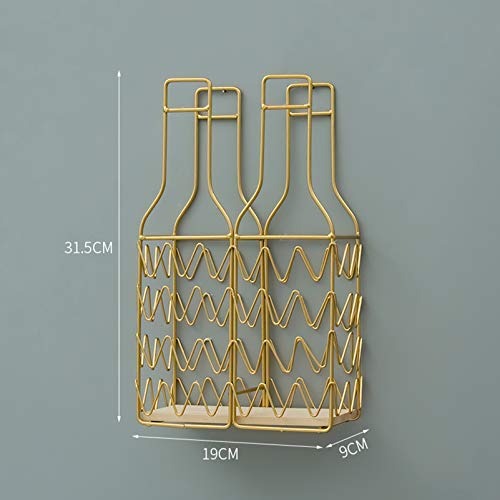 Soporte de vino metálico montado en pared para 2 botellas miniatura 2
