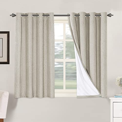 H.VERSAILTEX 100% Blackout Curtains for Bedroom Thermal Insulated Linen Textured