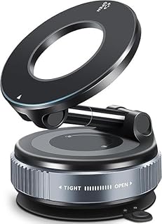 GRAYFAWN Magnetic Phone Holder for Car, Strong Suction Cup Car Mount, Hands-Free Magnetic Mobile Holder for Dashboard, Win...