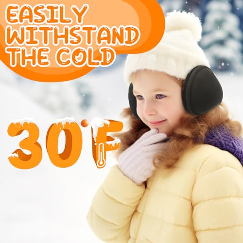 JOEYOUNG Foldable Ear Muffs for Kids (4-9 Years) Ear Warmers for Kids Winter Earmuffs for Girls Boys Children3