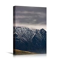 Canvas Wall Art Rocky Views Cool Dramatic Mountain Nature Photography Romantics - 12x18 inches