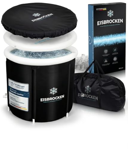 EISBROCKEN Eisbaden Tonne,Faltbare Eistonne 80 cm Ø mit 7 Schicht Isolierung, Indoor & Outdoor...