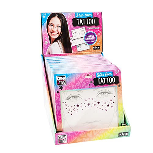Creative Nice Group Star Face Tattoo, Blister di Stelline e Lentiggini Adesive per Viso, 1 Confezione a Sorpresa
