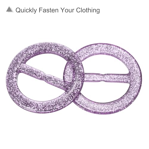 Image of uxcell Plastic Tee Shirt Clips, Round Bling Resin Scarf Ring Buckle, Fashion Tie Circle Clip