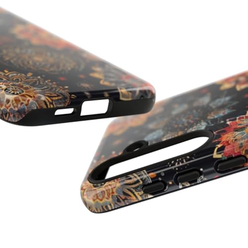 Coque Samsung Galaxy S24 Plus rigide mandala noir protégeant des chocs - 3