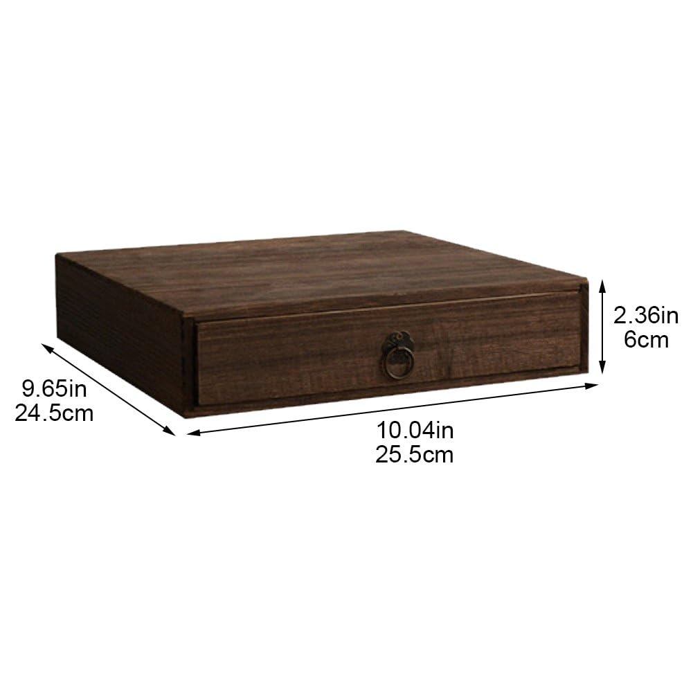 Boîte À Thé en Bois avec Tiroir, Organiseur De Rangement pour Thé PU, Idéal pour Les Amateurs De Thé PU